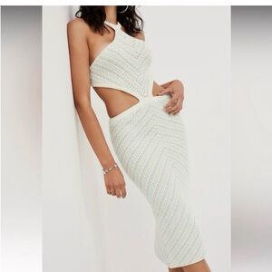 For Love And Lemons crochet cutout  Midi Dress - size XS , NWT